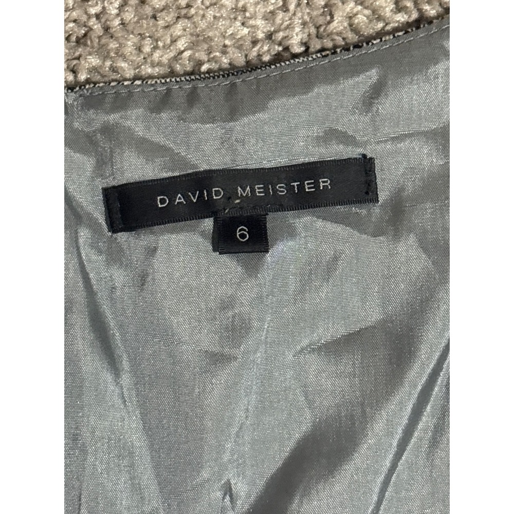 David Meister Grey Glen Plaid Sheath Dress Blue Ribbon Trim Cap Sleeve Size 6 - Picture 2 of 6